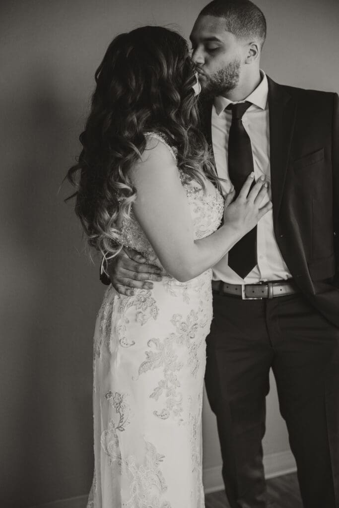 black and white bride and groom