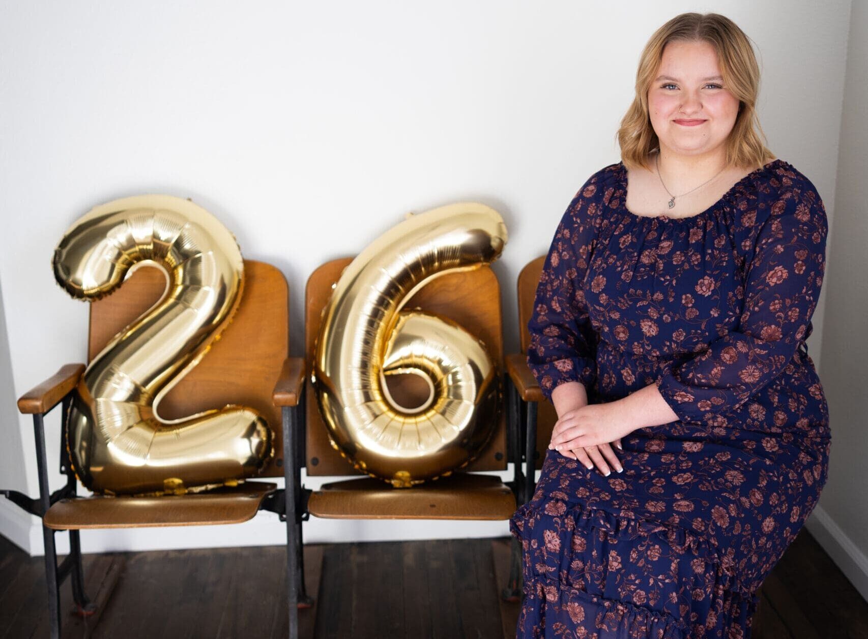 Class of 2026 Senior Girl with Balloons Studio Session